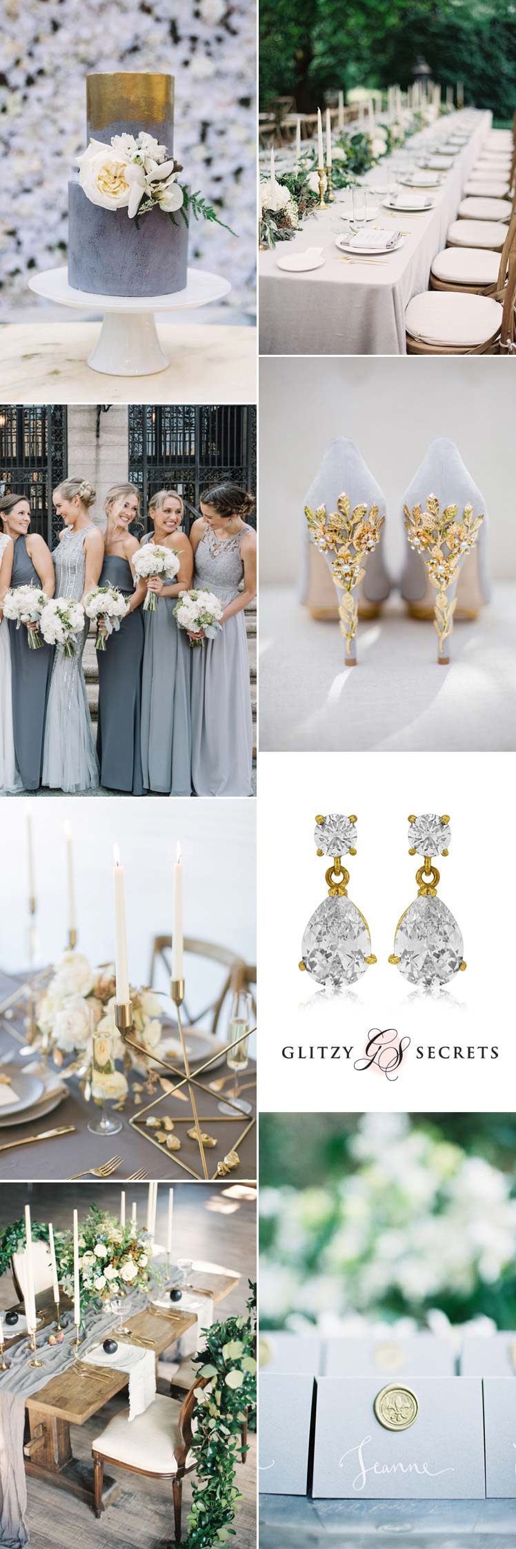 Romantic Grey And Gold Wedding Ideas - Glitzy Secrets