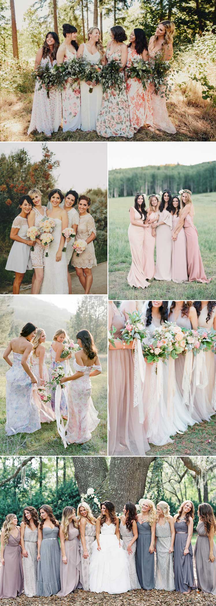 Beautiful Ideas for Mismatched Bridesmaid Dresses | Glitzy Secrets