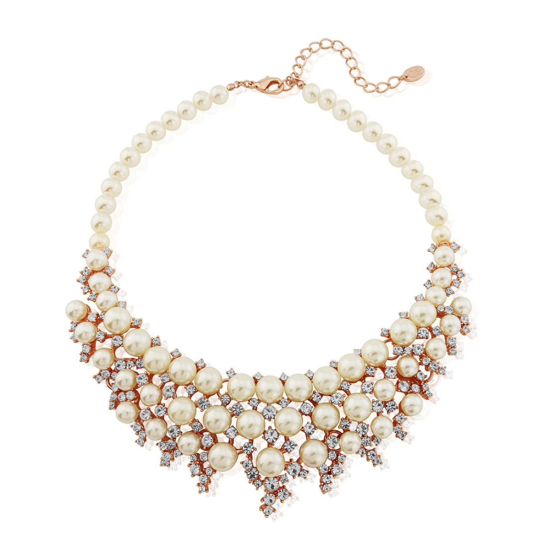 Blushing Romance Rose Gold Pearl Necklace | Glitzy Secrets