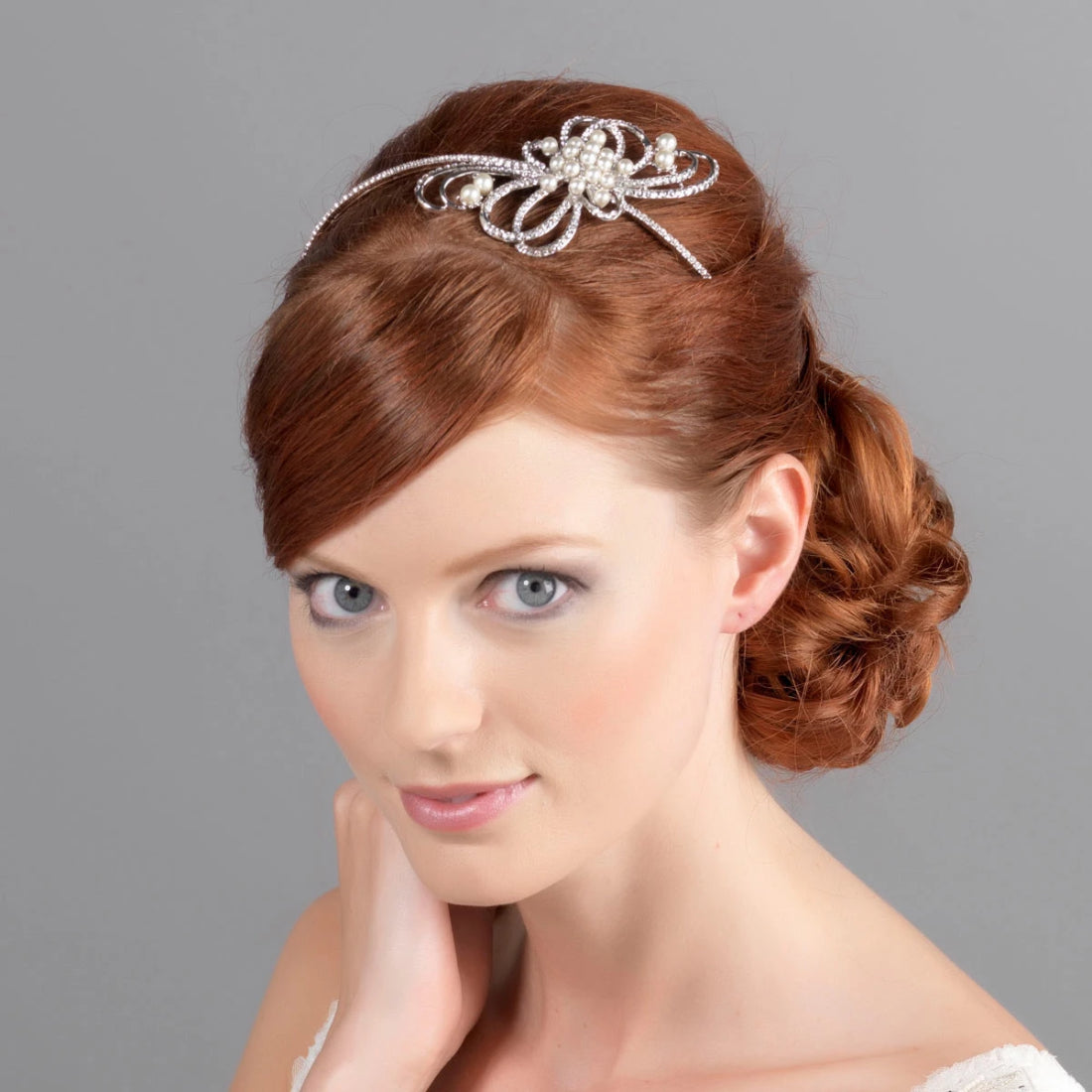 Ribbons and Pearls Side Tiara | Tiaras | Glitzy Secrets